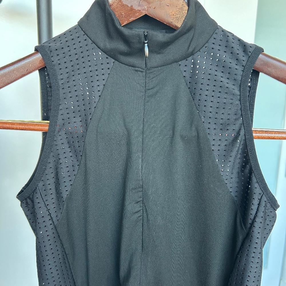 Michi Black Doubles Performance Tank Top 1/4 Zip Tennis XS $128